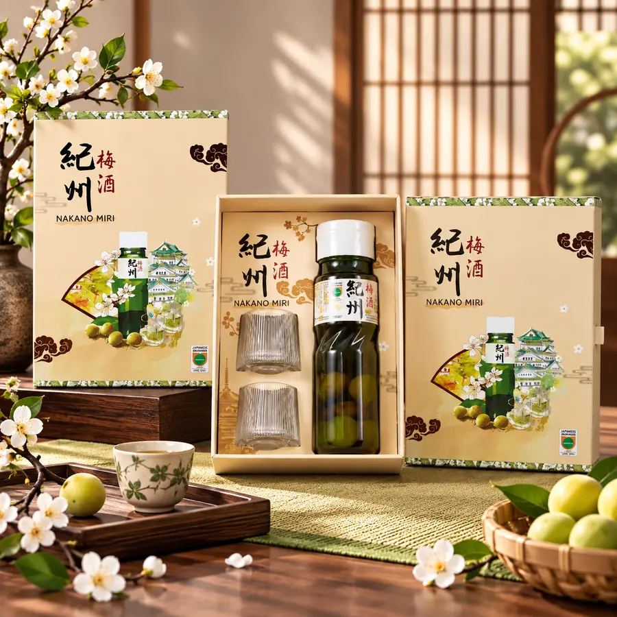 Hộp quà Tết rượu mơ Umeshu Nakano Kishu 720ml — mẫu dễ chọn nhất cho quà nhân viên